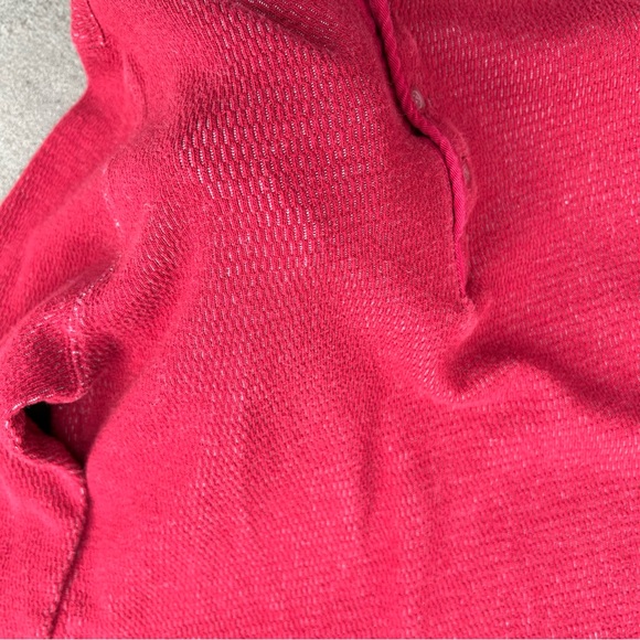 2 Tone Waffle Knit Thermal Henley Red and Light Grey 
Size Medium - Picture 5 of 6